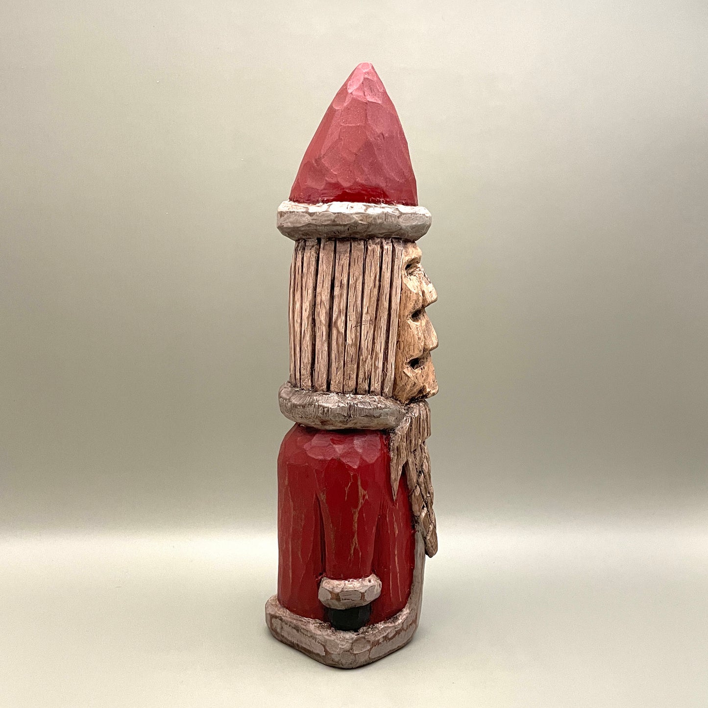 Six Eyed Santa Wood Carving