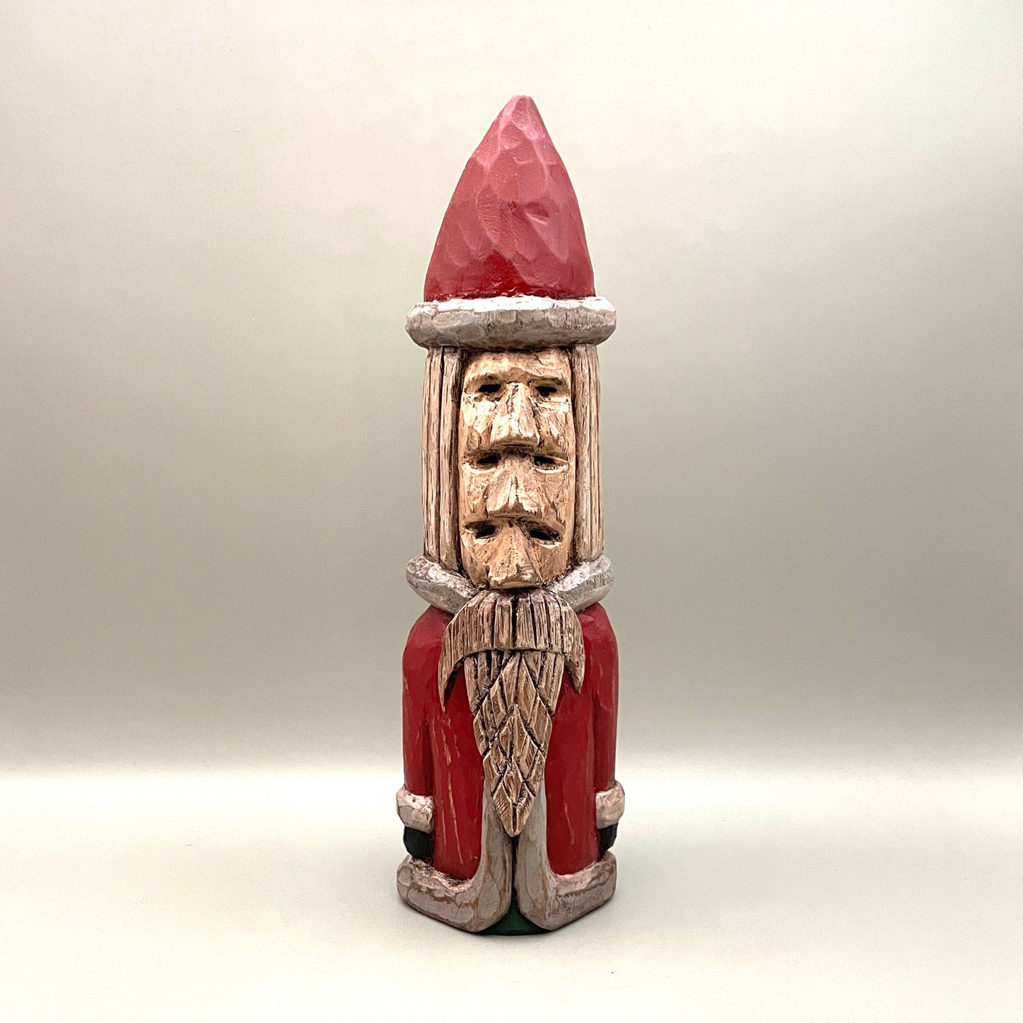 Six Eyed Santa Wood Carving