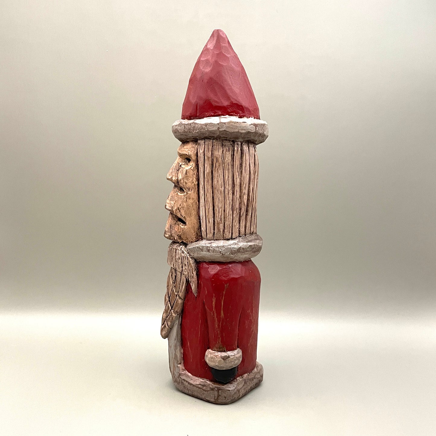 Six Eyed Santa Wood Carving