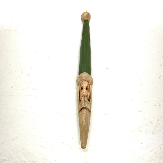 Carved Wood Santa Ornament 006