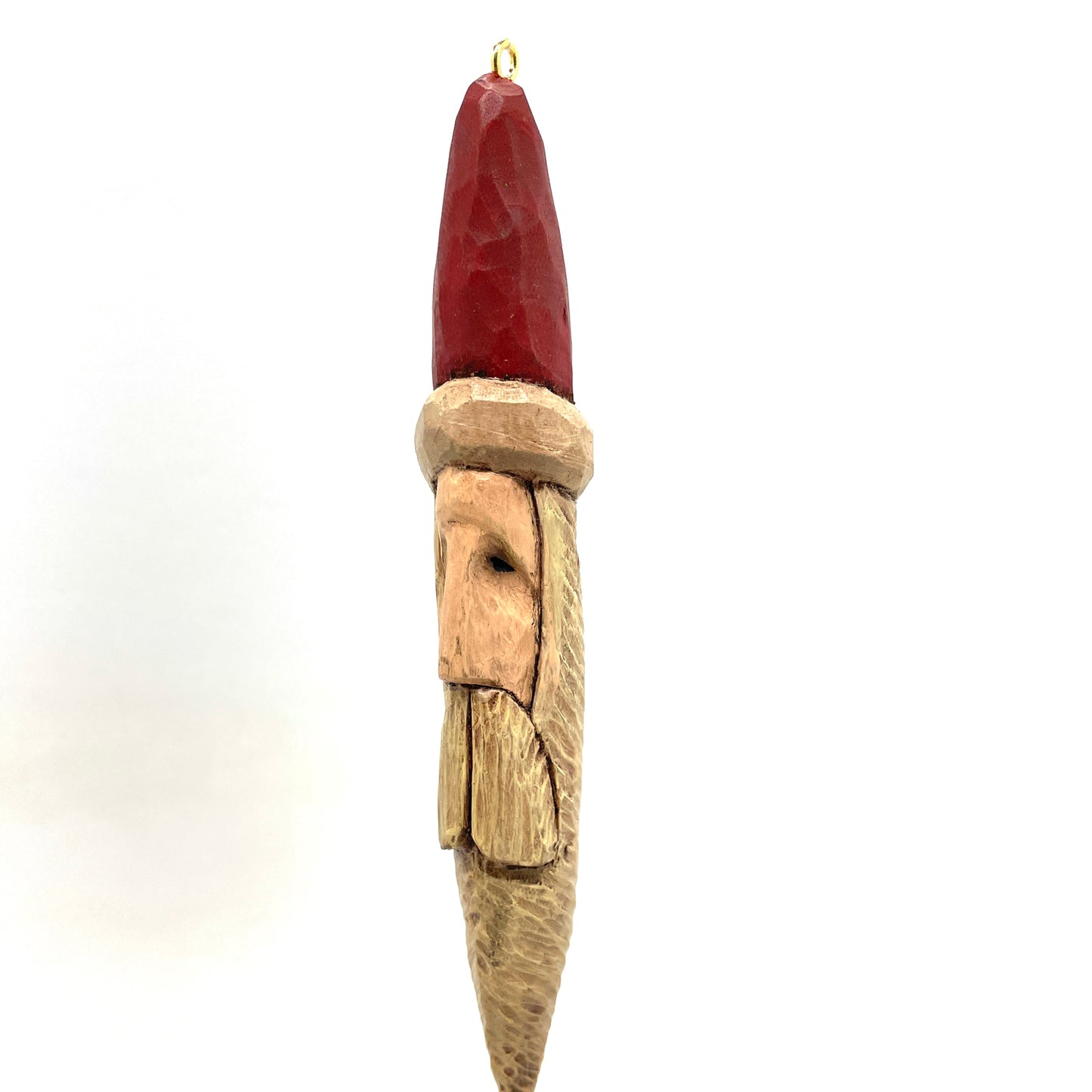 Carved Wood Santa Ornament 002