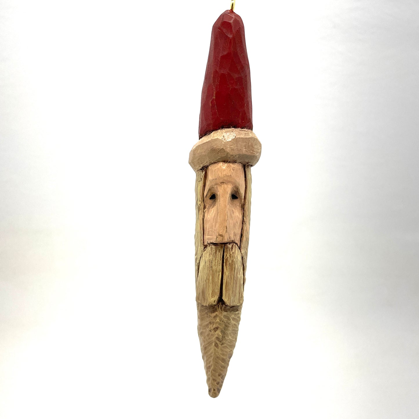 Carved Wood Santa Ornament 002