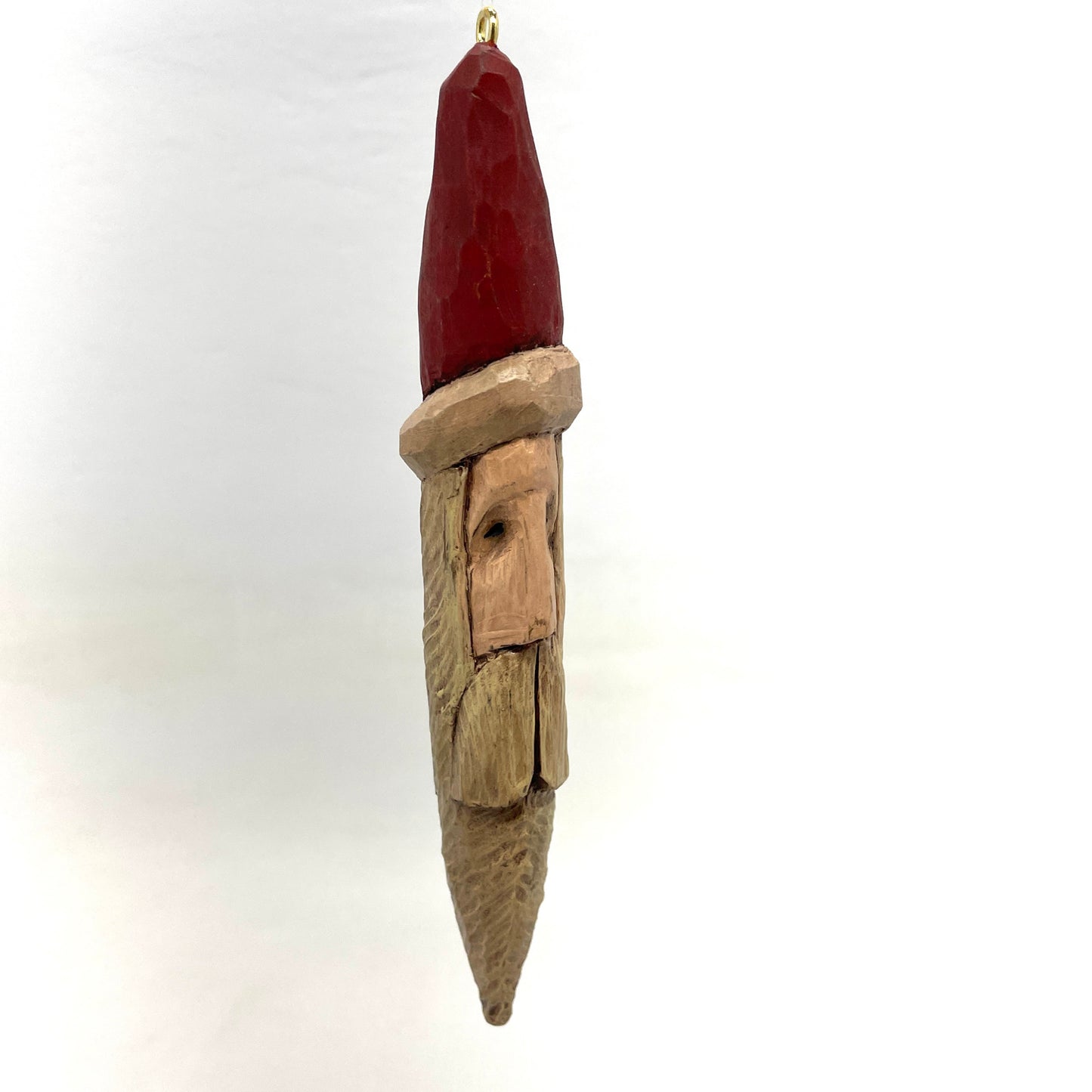 Carved Wood Santa Ornament 002