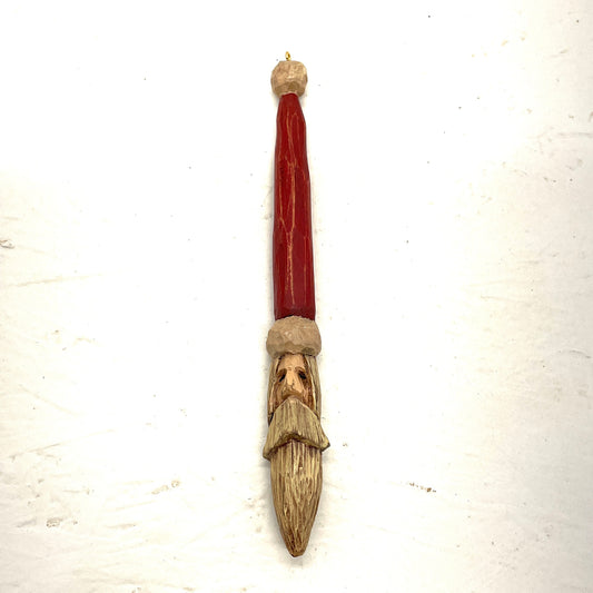 Carved Wood Santa Ornament 005